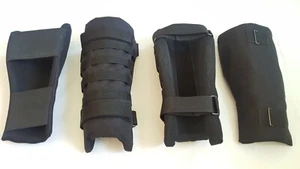 Espinilleras Fundas Negro Circular Protección Pierna con Insertos Ficticios - Imagen 1 de 5