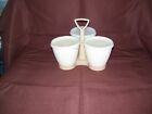 Vintage Tupperware 8 Pcs Condiment Caddy Server In Ivory With Clear Cover
