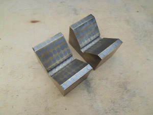 Machinist magnetic transfer v blocks brass and steel, 3"W x 2"D x 1 7/8"H, pair - Picture 1 of 3