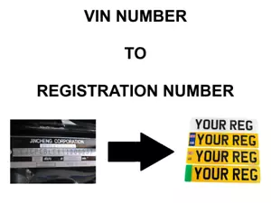 VIN Number to Registration REG Number Service V5 C V62 DVLA INFORMATION - Picture 1 of 1