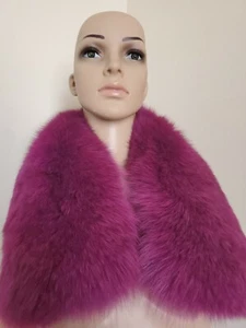 Bryan Boy Fox Boa Infinity Scarf Pull-Thru Magenta Silk OS $995 - Picture 1 of 11