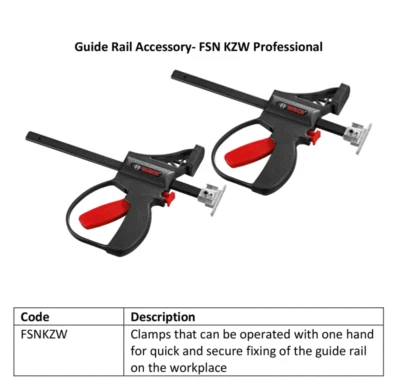 Braçadeiras Bosch FSN KZW para sistemas de trilho guia 1600A001F8 - Imagem 1 de 4