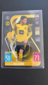 2021 TOPPS Match Attax Chrome HAZARD #61 BVB DORTMUND/15 NERO Parallelo - Foto 1 di 2