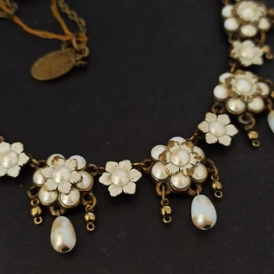 Ожерелье Michal Negrin ретро невеста викторианского возрождения белый жемчуг люстра - Изображение 1 из 4