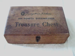 Cofre del tesoro de madera promoción publicidad cocinas Youngstown vintage años 50 - Imagen 1 de 8