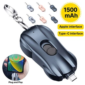Emergency Power Bank Keychain Portable Charger 1500mAh For iPhone Type-c Samsung - Picture 1 of 28