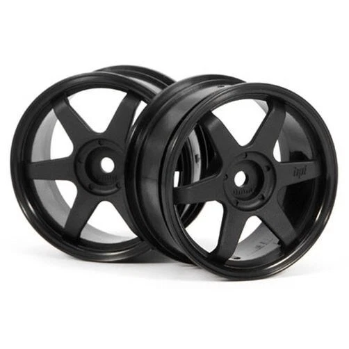 TE37 Black 6-Spoke 26mm Touring Car Wheels -6mm Offset - Image 1 of 1