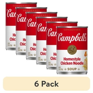 (6 pack) Campbell’s Condensed Homestyle Chicken Noodle Soup, 10.5 oz Can - Picture 1 of 8
