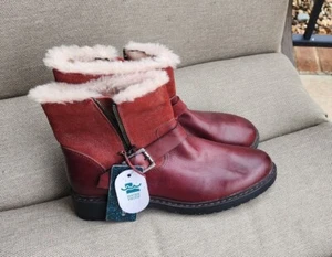 Emu Roadside Teens Waterproof Leather Ankle Boots wm sz 7  nwt merino wool lined - Picture 1 of 18