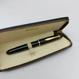PELIKAN 140 BLACK PISTON FOUNTAIN PEN  14K EF NIB EXTREMELY RARE VINTAGE 1960S - Picture 1 of 15