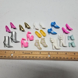 BARBIE SHOES LOT 11 PAIRS - Fancy Heels Winged Boots Flats Clogs - #3 - Picture 1 of 4