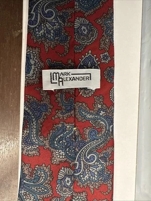 Corbata Mark Alexander 100% Seda Estampado Paisley - Res con Paisley Azul Foto 1 de 4