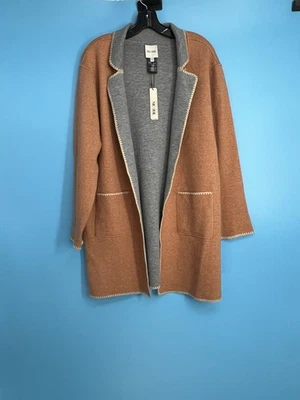 NIC+ZOE Cool Nights Reversible Copper / Gray Knit Jacket Size: L - Image 1 of 4