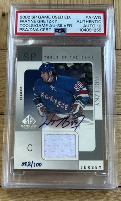2000-01 UDSP Game Used Tools Game Wayne Gretzky Silver /100 PSA/DNA AUTO 10 - Image 1 of 2