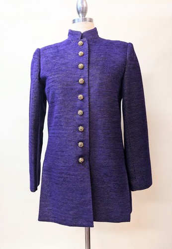 SAINT LAURENT (YSL) Giacca vintage Yves Saint Laurent anni 90 blazer YSL viola oro velluto tg 8 M