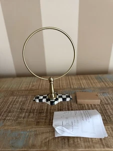 Mackenzie Childs Courtly Check Enamel on Metal  Bathroom Towel Ring - Picture 1 of 6