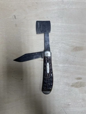 Ultra-RARE - Vintage KA-BAR Folding Knife / Hatchet Combo Olean NY - Image 1 of 4