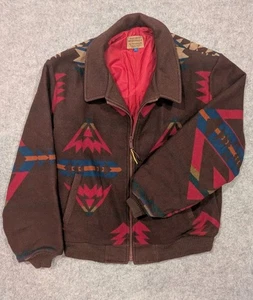 Vintage Pendleton High Grade Western Wear Wool Jacket XL Southwest Aztec Bomber - Picture 1 of 8