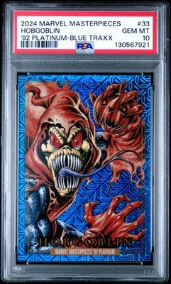 UPPER DECK MARVEL MASTERPIECES '92 PLATINUM | BLUE TRAXXHOBGOBLIN 33 PSA 10 POP1 - Image 1 of 3