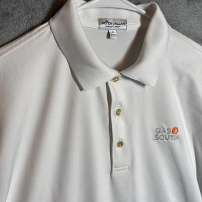 Polo de golf Peter Millar Summer Comfort Gas South blanco para hombre M Foto 1 de 4