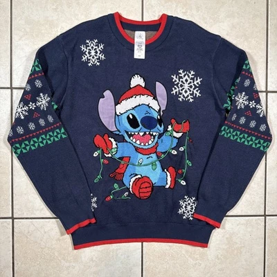SUÉTER DE VACACIONES DISNEY LILO & STITCH 2024 Iluminado para Adultos Talla Mediana Usado en Excelente Condición Foto 1 de 4