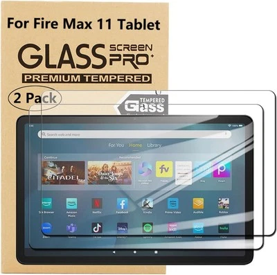 2 Pack Screen Protector for Amazon Fire Max 11 2023 Tempered Glass Screen Guard - Image 1 of 4