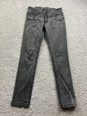 Pantalones de mezclilla Philipp Plein para mujer 28 gris pierna recta grunge calavera gótica desgastados Foto 1 de 4