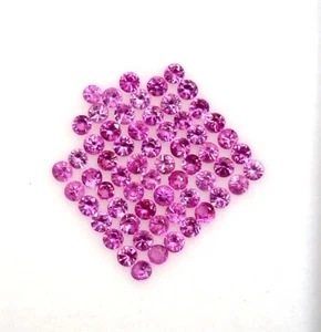 50 Pcs Natural Pink Ceylon Sapphire Round Cut Loose Gemstone GIT Certified AAA+ - Picture 1 of 6