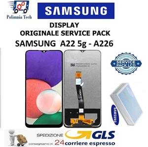 DISPLAY TOUCHSCREEN ORIGINALE SERVICE PACK VETRO SAMSUNG A22 5g A 22 - A226 GLS - Foto 1 di 14