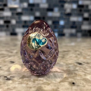 Waterford crystal handcooler Amethyst Purple Egg paperweight (2 1/2” X 1 3/4”) - Picture 1 of 4