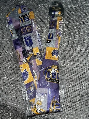LSU Tigers Multi Image Purple Gold Grey Neck Tie By Eagles Wings New In Package - Image 1 of 4