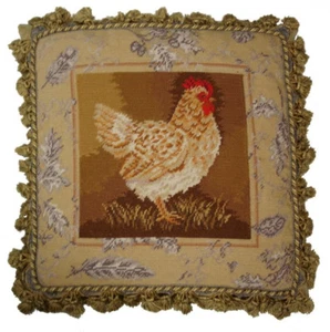 Gallo de campo francés con aguja de lana de 20""x20"" almohada Toile de Jouy I - Imagen 1 de 2