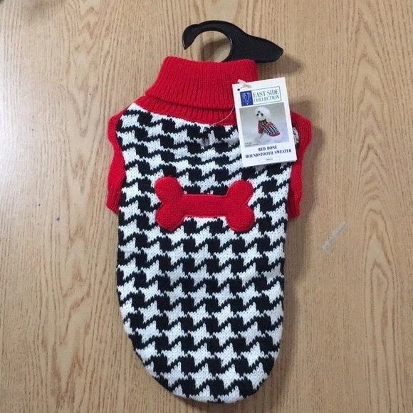 Nuevo Suéter Perrito Unisex Colección East Side Rojo Pata de Gallo Perro Talla Pequeña Foto 1 de 4