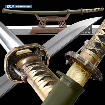 Battle Ready Japan 98 Type Army Samurai Sword Katana Sharp Spring Steel -Q7868 - Image 1 of 4
