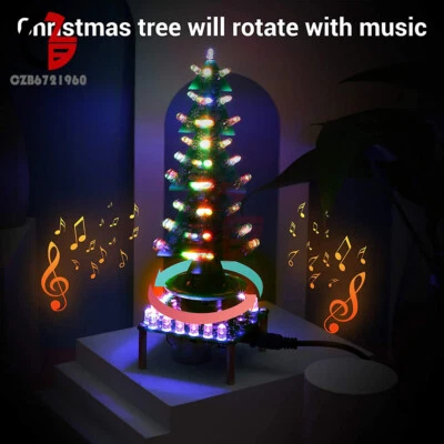 Rotating Colorful Music Christmas Tree LED Water Lamp Light Electronic DIY Kit - Image 1 of 4