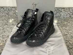 Giuseppe Zanotti Braky Print High Top Black Sneakers Size 42 EU Men VWG 338349 - Picture 1 of 7