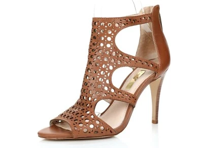 Louise Et Cie Sandalias Cuero Marrón Punta Abierta Botas Tacones Zapatos Talla 5.5 M EU 35.5 Foto 1 de 4