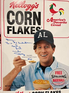 Cereal Kellogg's Corn Flake 1984 Mike Reilly MLB árbitro ~ firmado también conocido como Corn Flakes - Imagen 1 de 6