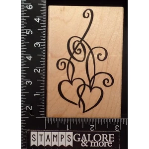 Stampendous Rubber Stamps P093 HEARTS ENTWIND FLOURISH SWIRLS VALENTINES #2356 - Picture 1 of 2