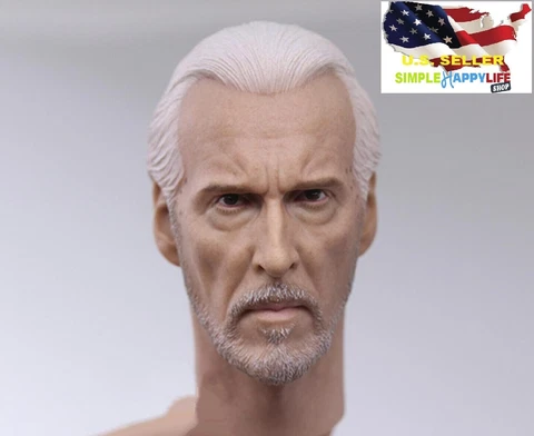 1/6 Count Dooku Prequel Trilogy Head Sculpt FOR 12" MALE Figure Hot Toys ❶USA❶ Cover