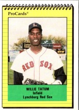 1991 ProCards Willie Tatum #1208 Lynchburg Red Sox