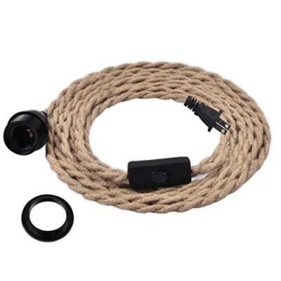 Cable de luz colgante enchufable, luces colgantes de 15 pies con cable enchufable vintage  Foto 1 de 4