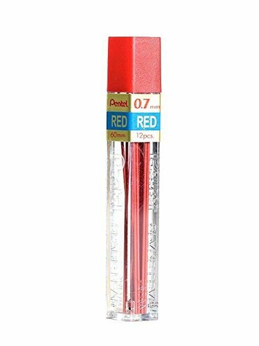 Pentel PPR-5 Red Pencil Lead Refill – 0.5mm Fine Point, 12 Leads Per Tube, Made In Japan