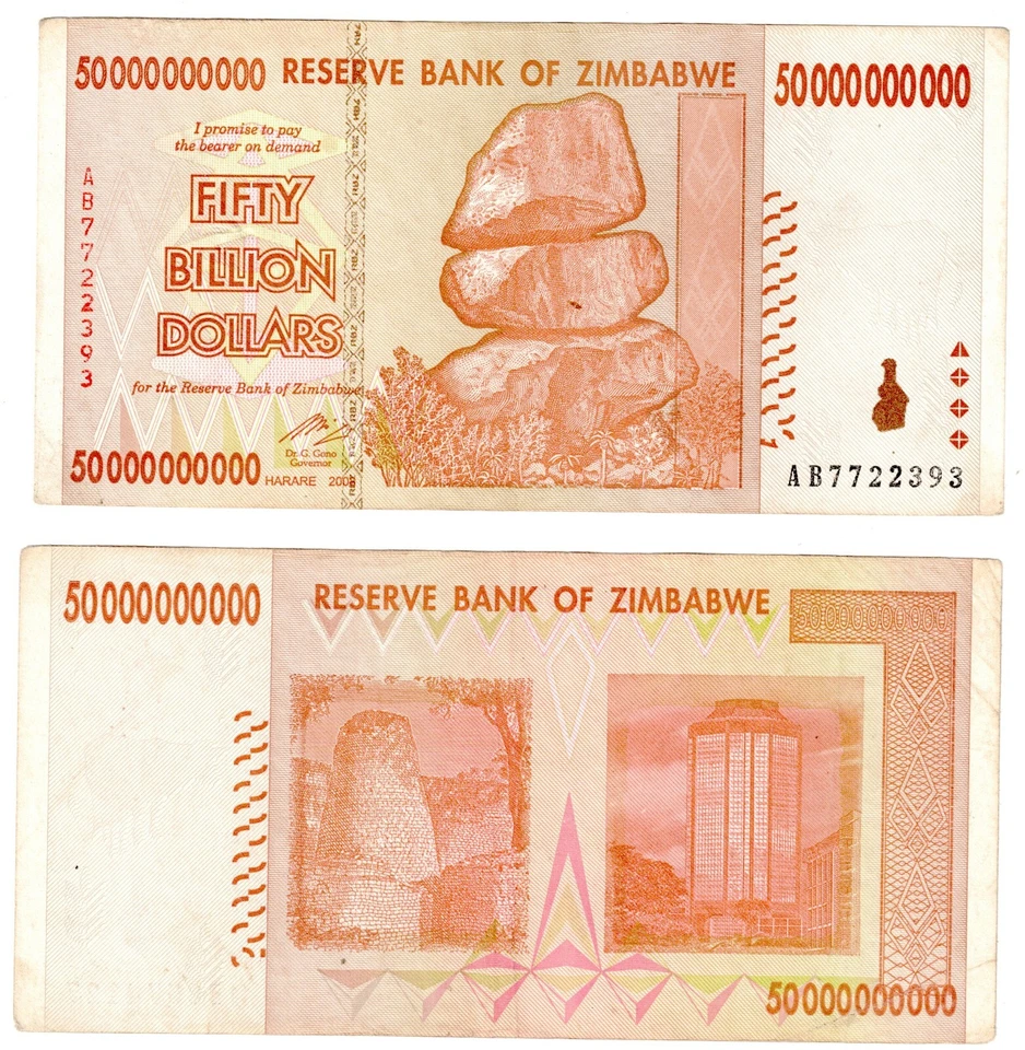2008 Zimbabwe 50 Billion DOLLAR Banknote  P87 Circulated - Image 1 of 1