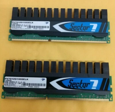 8GB ( 2X 4GB ) Patriot Sector 7 PC3-10666 DDR3-1333 PV7312G1333ELK Desktop RAM  - Image 1 of 4