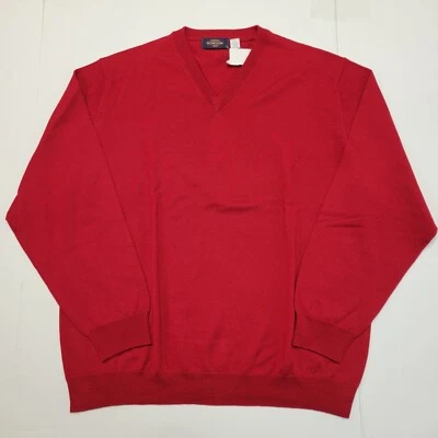 $125 Nuevo Suéter GORDON 100% LANA MERINO Cuello en V Para Hombre 2XL XX-GRANDE Rojo Foto 1 de 4