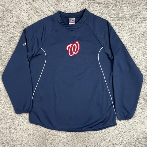 Washington Nationals Sweatshirt Mens Medium Sweater Fleece MLB Baseball Logo GUC Cover