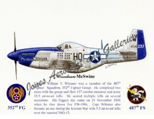 352FG Bill Whisner's P-51 "Moonbeam McSwine" Giclee art print by Willie Jones Jr - Picture 1 of 2