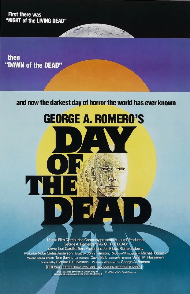 Day Of The Dead movie poster : 11 x 17 inches : George A. Romero, Zombie poster