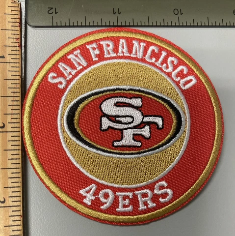 SAN FRANCISCO 49ERS EMBROIDERED IRON ON PATCH 3”  NFL FOOTBALL Cover